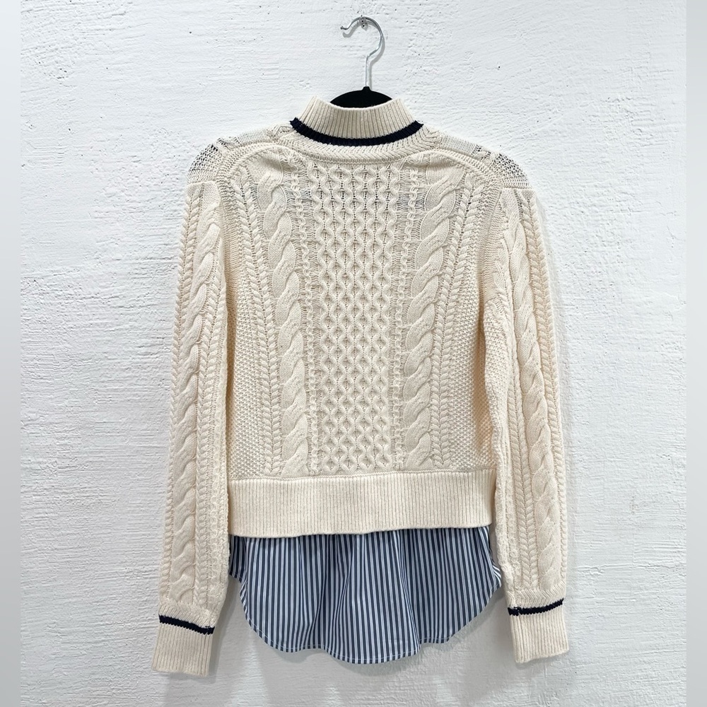 Veronica Beard Fritz Mixed Media Sweater in Ivory - Picture 5 of 5